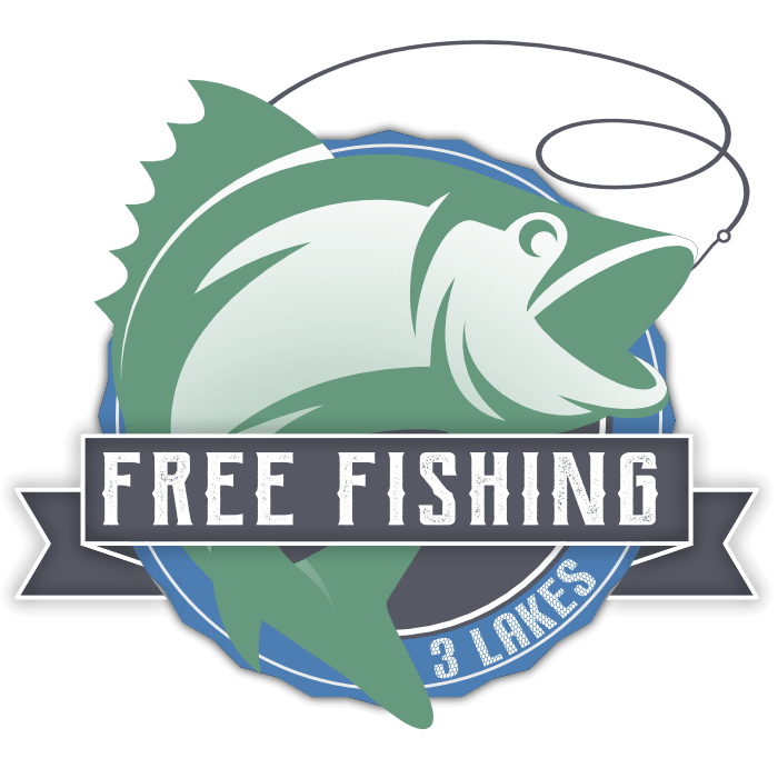 Fishing Holidays in Cornwall badge highlighting free exclusive fishing access for guests at Perran Springs Holiday Park.