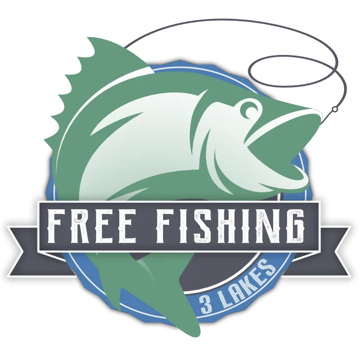 Fishing Holidays in Cornwall badge highlighting free exclusive fishing access for guests at Perran Springs Holiday Park.