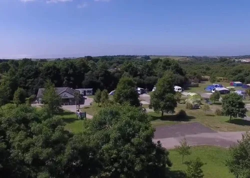 drone photo top - Perran Springs Holiday Park, Perranporth, Cornwall