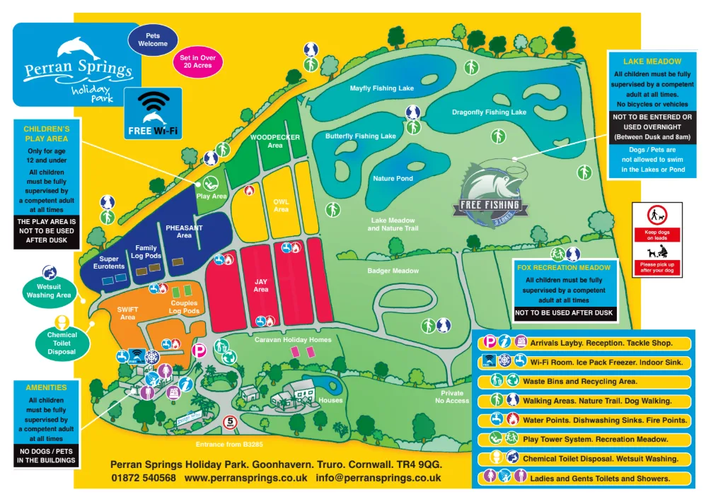 holiday-park-map holiday park map - Perran Springs Holiday Park, Perranporth, Cornwall